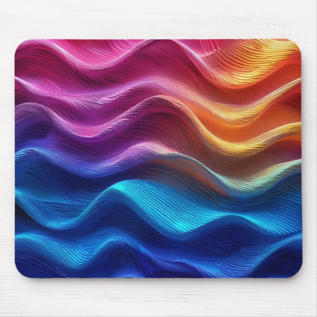 🖱️ Colourful Abstract Mouse Pad For Desk Setup 🌊 (Front)
