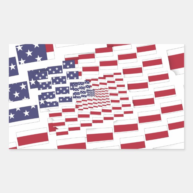Colourful Abstract Multi US Flag | Plain Backgroun Sticker (Front)