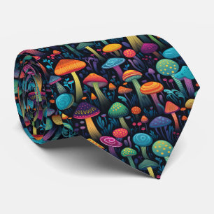 Colourful Abstract Mushrooms Tie