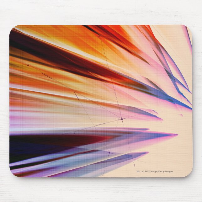 Colourful abstract objects against white mouse pad (Front)