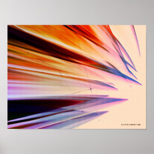 Colourful abstract objects against white poster