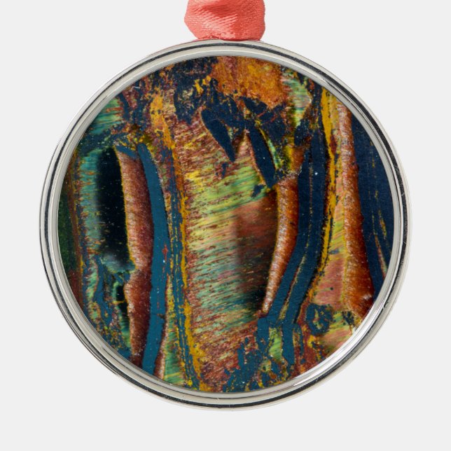 Colourful abstract of a Tiger eye Metal Ornament (Front)