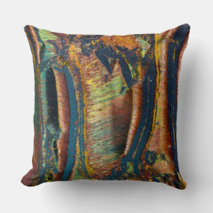 Colourful abstract of a Tiger eye Throw Pillow