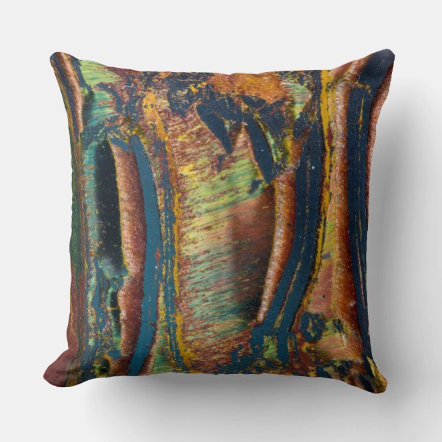 Colourful abstract of a Tiger eye Throw Pillow (Front)
