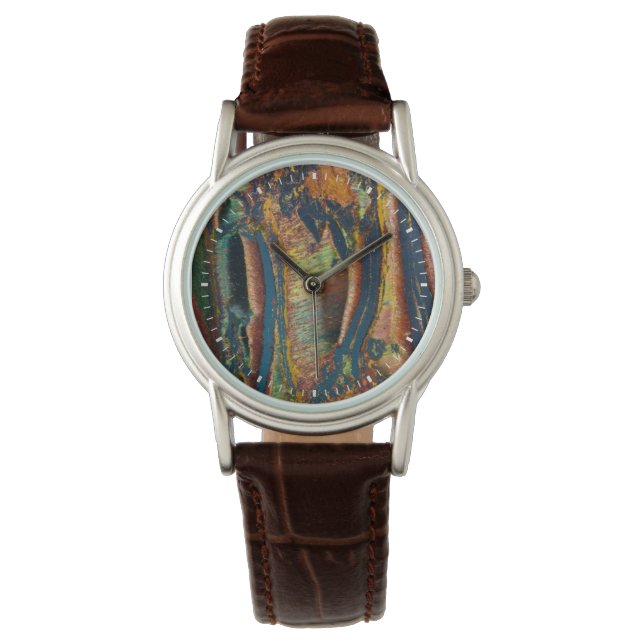 Colourful abstract of a Tiger eye Watch (Front)