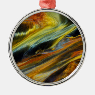 Colourful abstract of Pietersite Metal Ornament