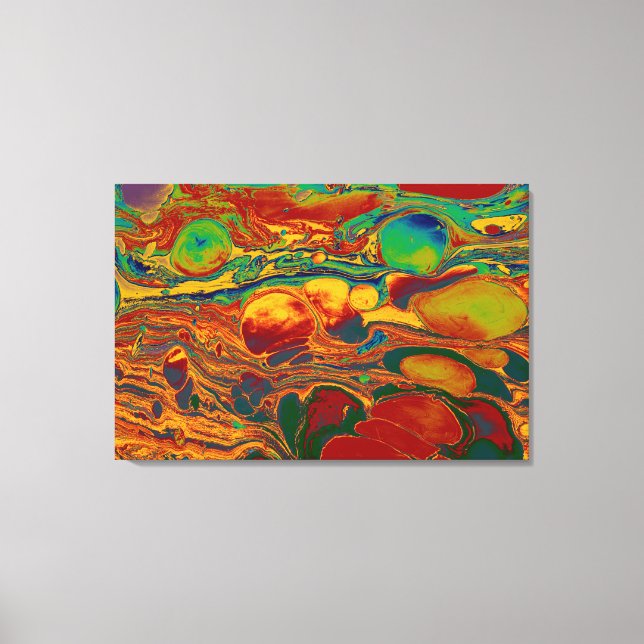 Colourful Abstract Oil Paint Pattern Art Canvas Print (Front)