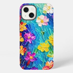 Colourful Abstract Oil Painting of Spring Flowers iPhone 13 Case