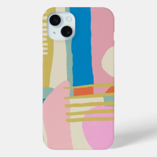 Colourful Abstract Organic Shapes Lines Boho Style iPhone 15 Mini Case