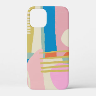 Colourful Abstract Organic Shapes Lines Boho Style iPhone 12 Mini Case