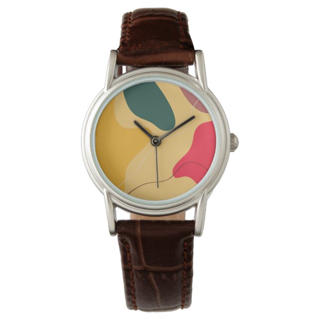 Colourful abstract organic shapes modern backgroun watch (Front)