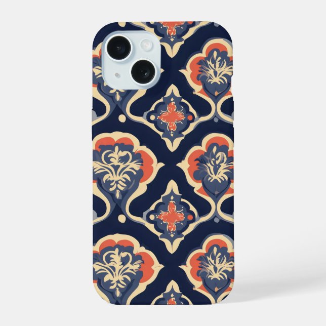 Colourful Abstract Ornamental Pattern iPhone 15 Case (Back)