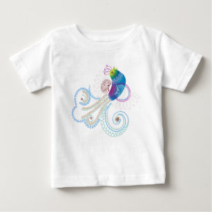 Colourful Abstract Ornate Bird Baby T-Shirt