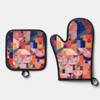 Colourful Abstract Oven Mitt & Pot Holder Set