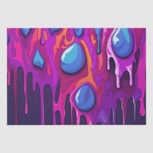 Colourful Abstract Paint Drips (11) Tissue Paper