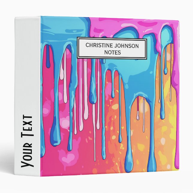 Colourful Abstract Paint Drips (4) Binder (Front/Spine)