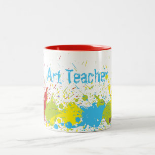 Colourful Abstract Paint Splash Art Teacher Mug