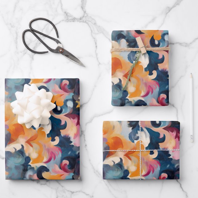 Colourful Abstract Paint  Wrapping Paper Sheet (Front)