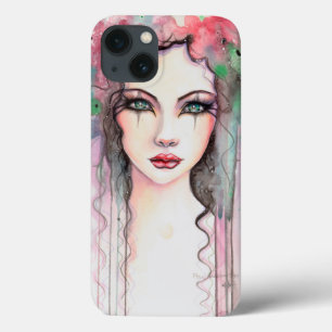 Colourful Abstract Painted Girl Watercolor iPhone 13 Case