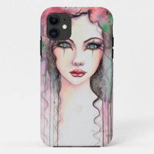 Colourful Abstract Painted Girl Watercolor iPhone 11 Case
