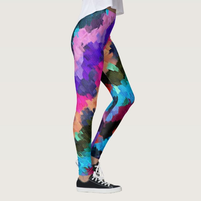 Colourful Abstract Painting #17 Leggings (Right)