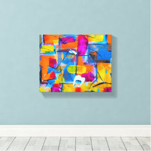 Colourful abstract painting canvas print