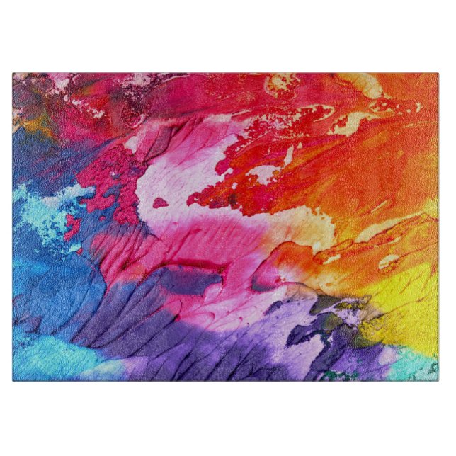 Colourful Abstract Painting Cutting Board (Front)