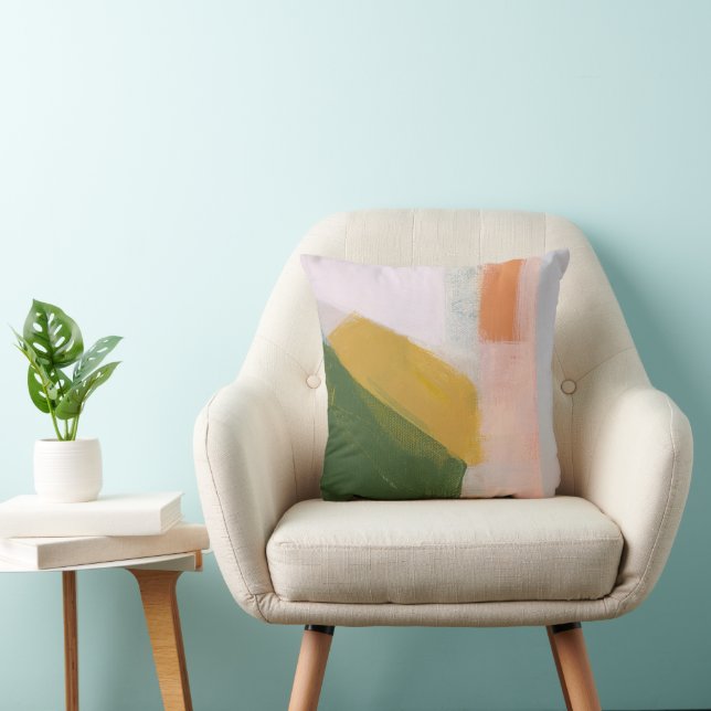 Colourful Abstract Painting Original Art Throw Pillow (Chair)