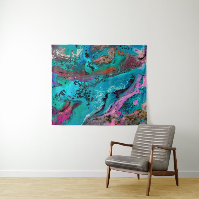 Colourful Abstract Painting Tapestry (In Situ (Horizontal))