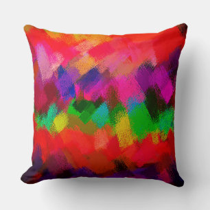 Colourful Abstract Painting Throw Pillow