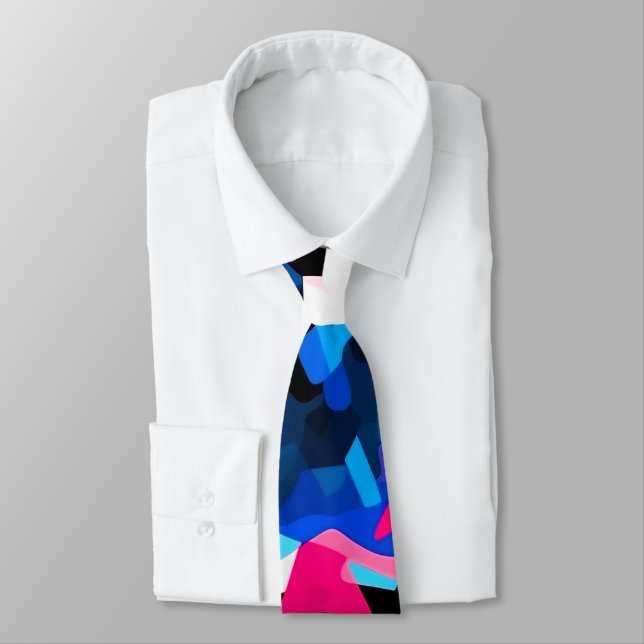 Colourful abstract painting with swiris andspirals tie (Tied)