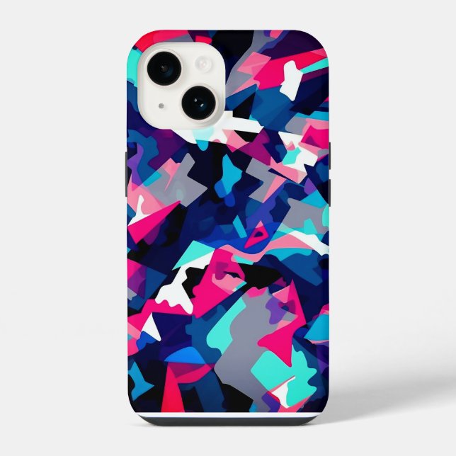 Colourful abstract painting with swirls and spiral iPhone case (Back)