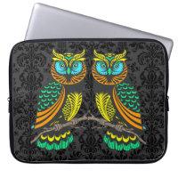 Colourful Abstract Pair Of Owls