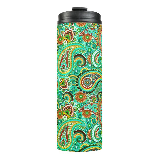 Colourful Abstract Paisley Thermal Tumbler (Front)