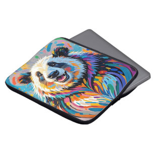 Colourful abstract panda animal art design laptop sleeve