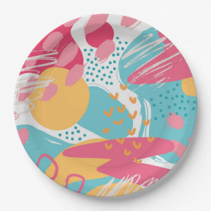 Colourful Abstract Paper Plate