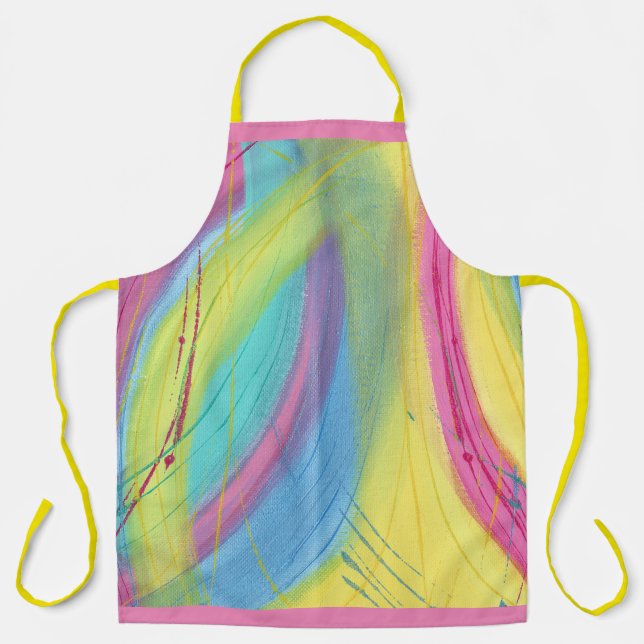 Colourful abstract pastel blends aprons (Front)