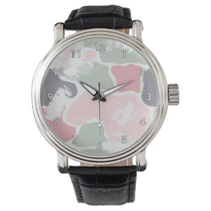 Colourful Abstract Pastel Paint Blotches Watch