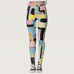 Colourful Abstract Patchwork Pattern (2) Leggings