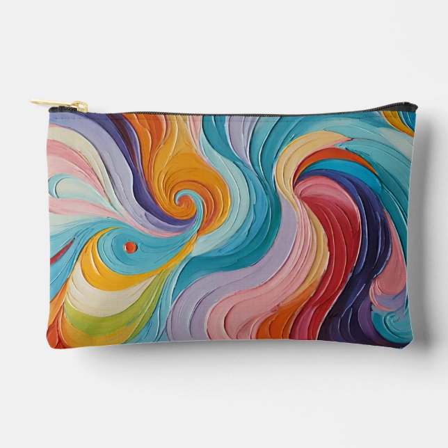 Colourful Abstract Pattern Accessory Pouch (Front)