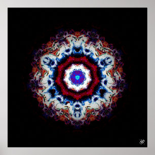 Colourful abstract pattern (alien eye 1) poster