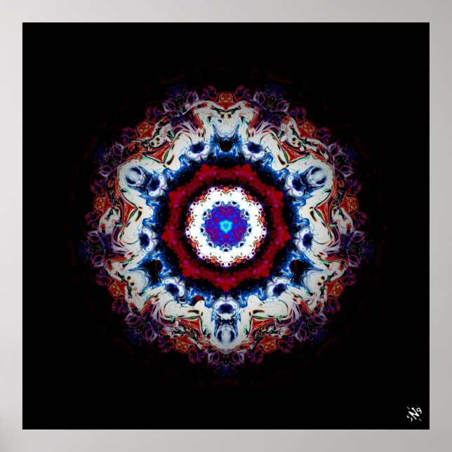 Colourful abstract pattern (alien eye 1) poster (Front)