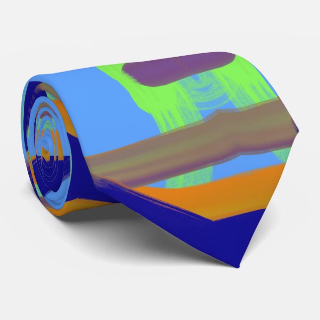 Colourful Abstract Pattern Art Tie (Rolled)