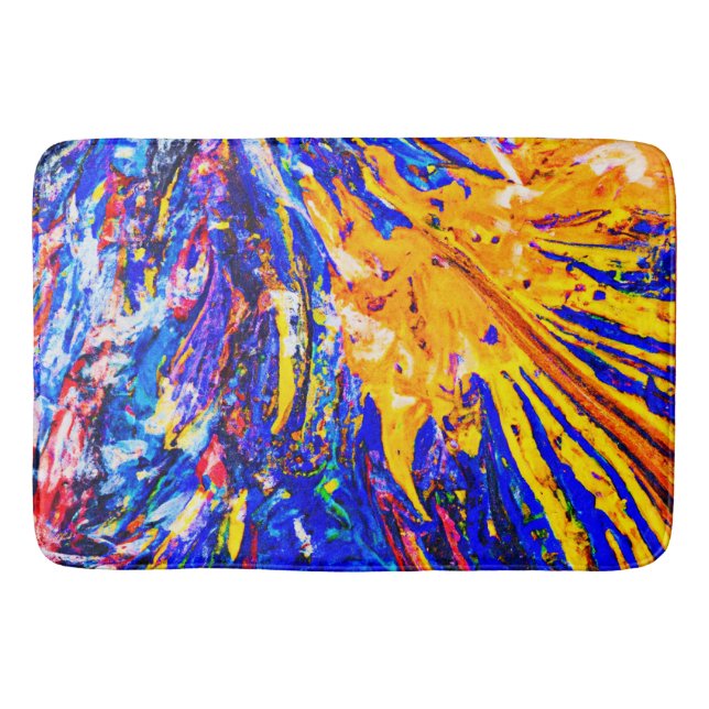 Colourful Abstract Pattern Bath Mat (Front)