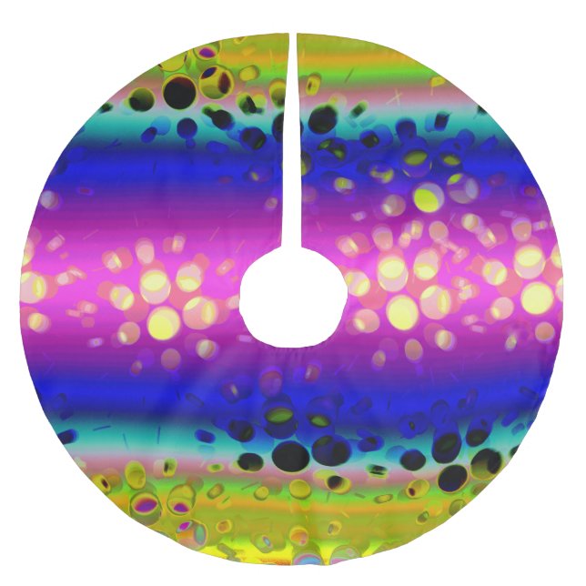 Colourful Abstract Pattern Brushed Polyester Tree Skirt (Front)