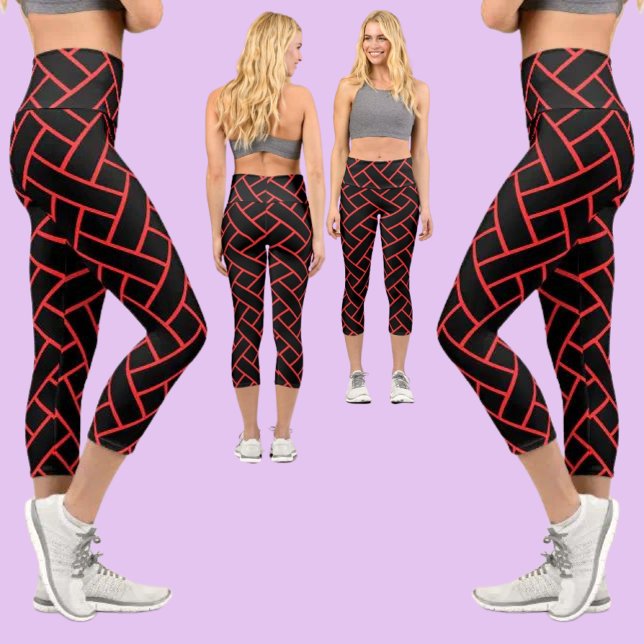 Colourful Abstract Pattern Capri Leggings (Creator Uploaded)