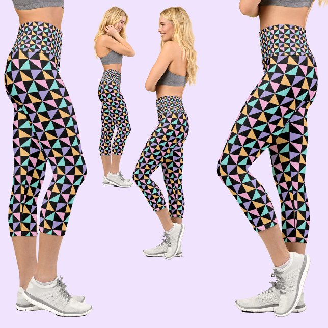 Colourful Abstract Pattern Capri Leggings (Creator Uploaded)