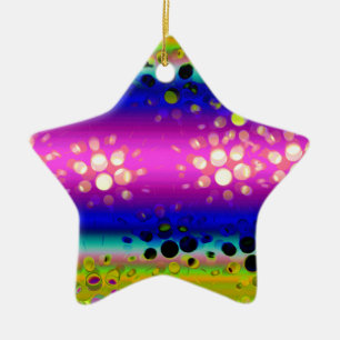 Colourful Abstract Pattern Ceramic Ornament