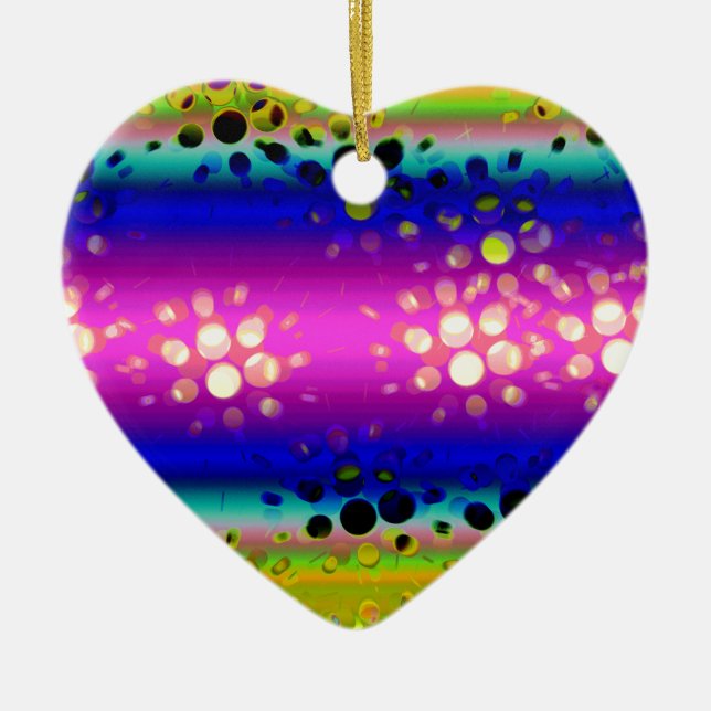 Colourful Abstract Pattern Ceramic Ornament (Front)