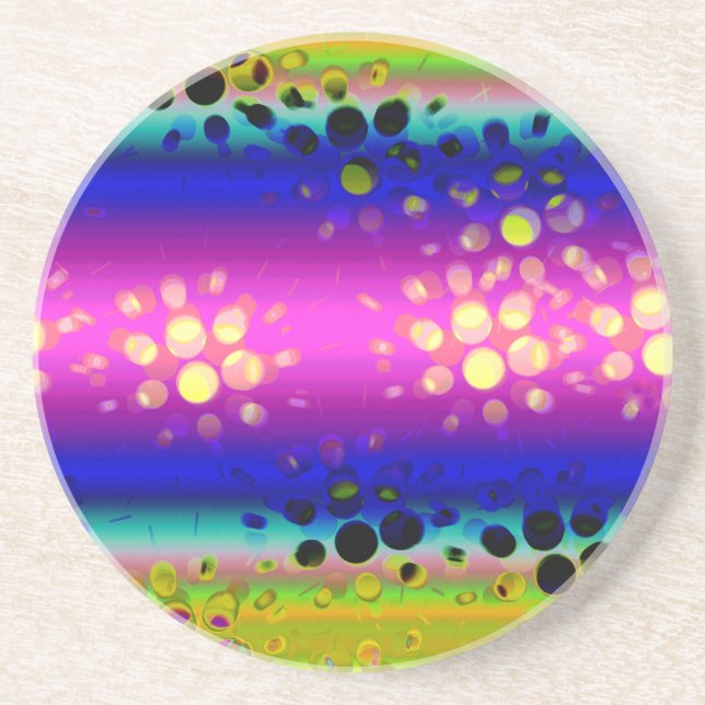 Colourful Abstract Pattern Coaster (Front)